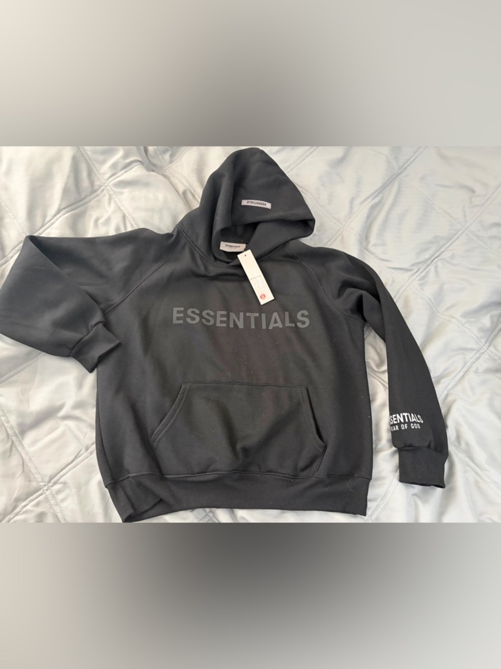 ESSENTIALS Men’s Black Logo Hoodie